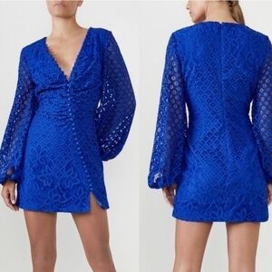 Bardot Colbalt Blue Lace Mini Dress Size‎ 4